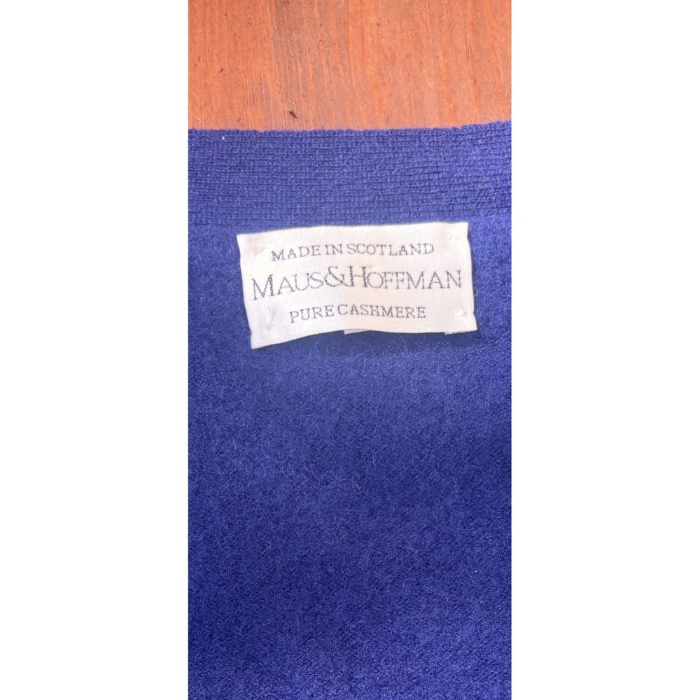Maus & Hoffman Purple 100% Cashmere Cardigan Sweater  Vintage Made In Scotland